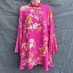 Free People Tate Bubblegum Pink Floral Mini Dress Lollipop Combo Size S Fun